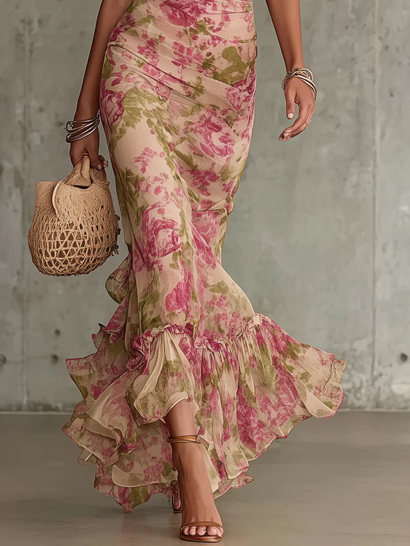 Kristy | Elegant Floral Maxi Dress with Sleeves for Women