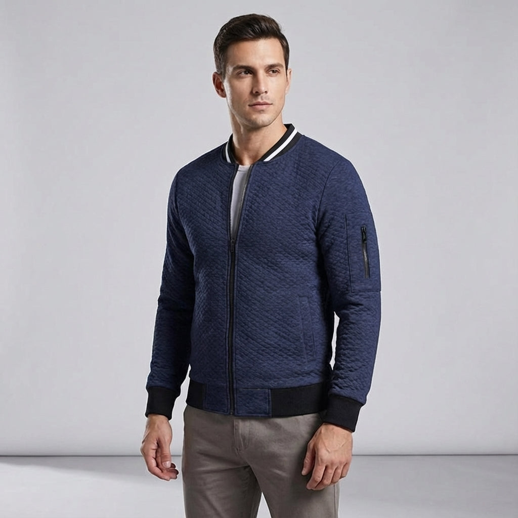 Men's Fleece Bomber Jacket Zip Up Sweatshirt