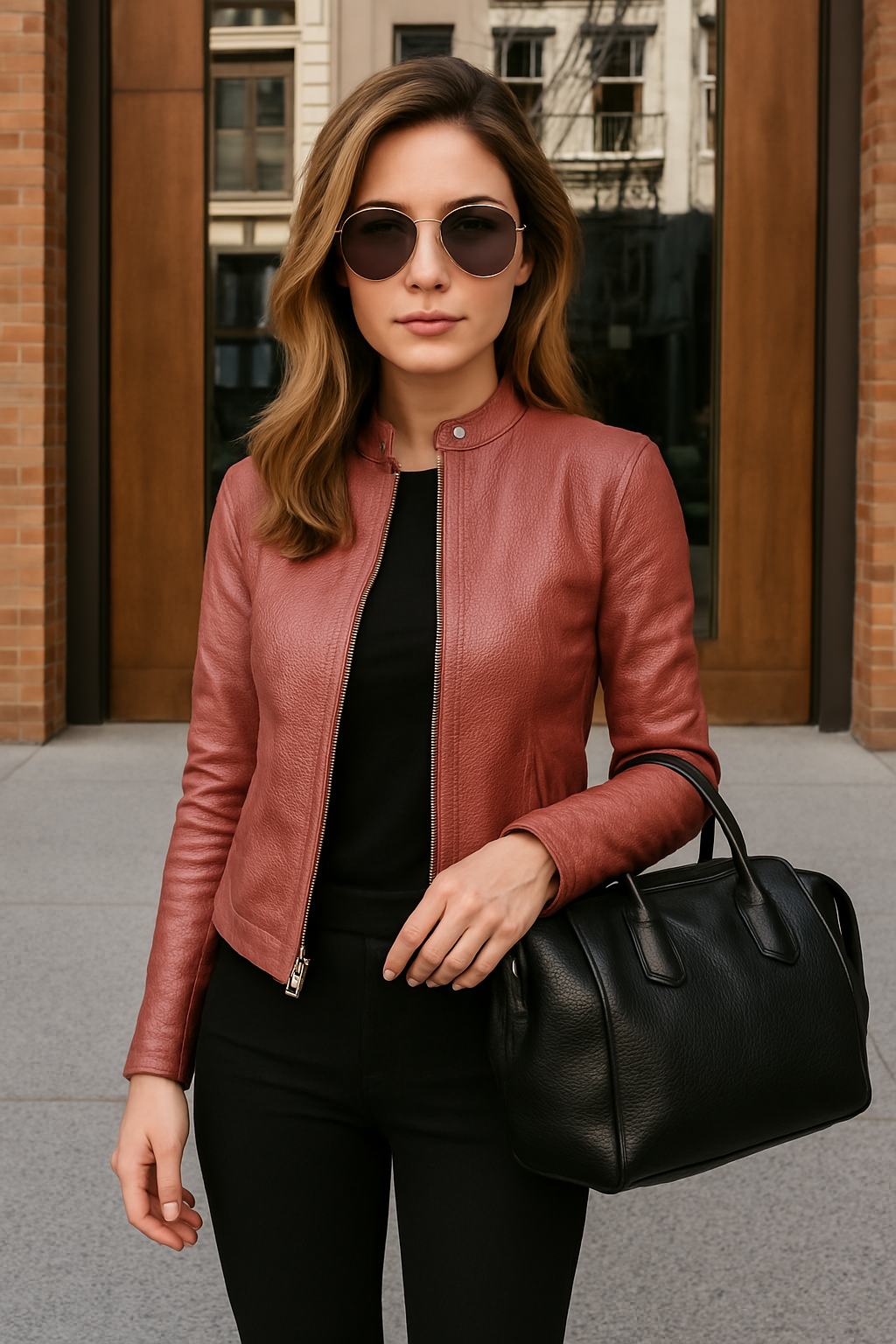 Yara | Slim Fit Moto Leather Jacket