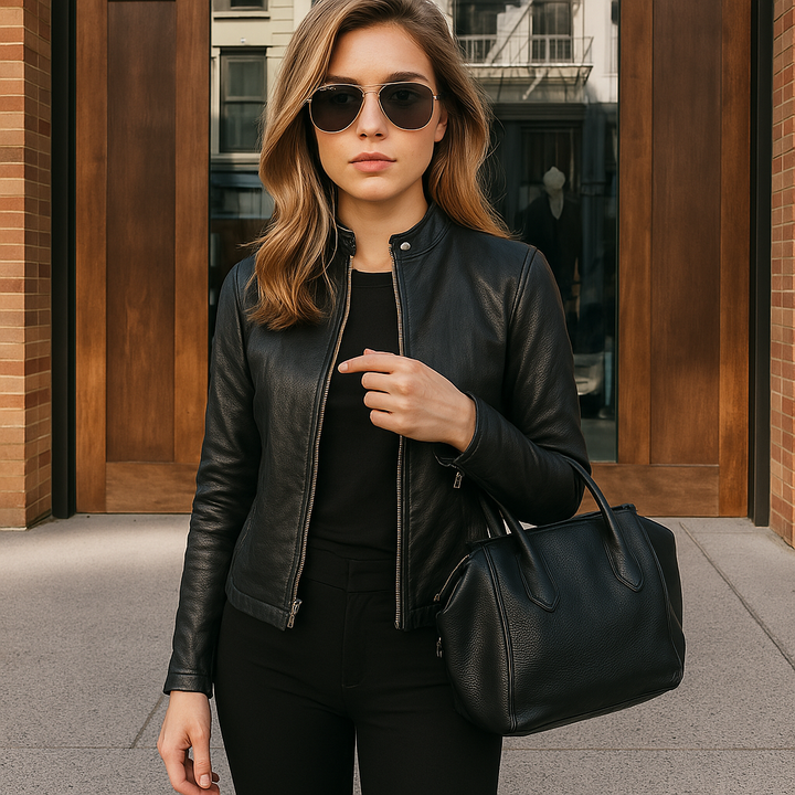 Yara | Slim Fit Moto Leather Jacket