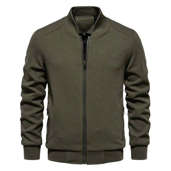 Men's Fleece High-Collar Zip-Up Bomber Jacket