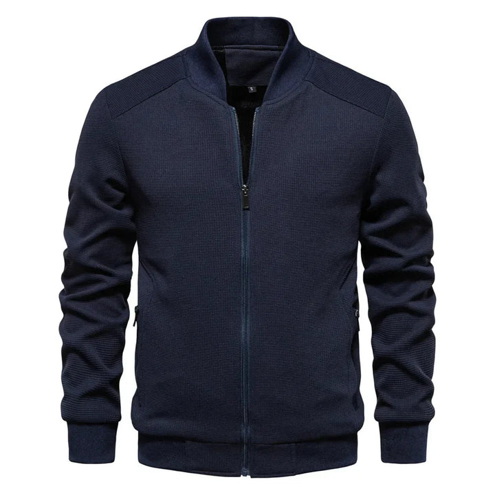 Men's Fleece High-Collar Zip-Up Bomber Jacket