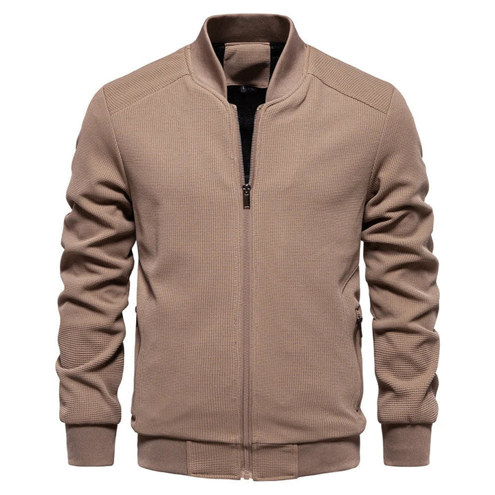 Men's Fleece High-Collar Zip-Up Bomber Jacket