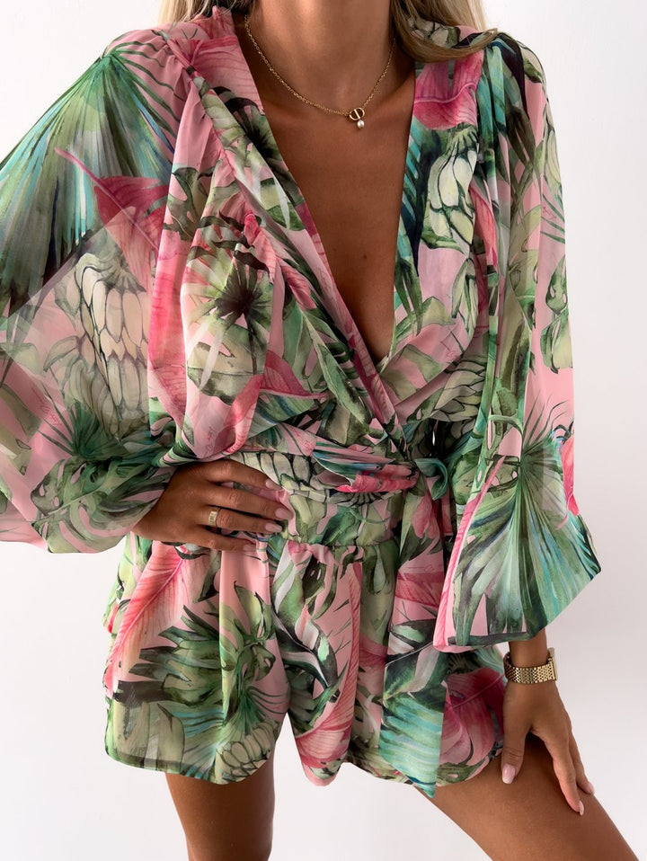 Ivy | Women's Stylish Flowy Two-Piece Shorts and Blouse Summer Set