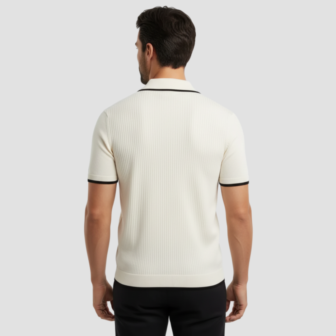 Men's Merino Wool Knit Polo Shirt Top