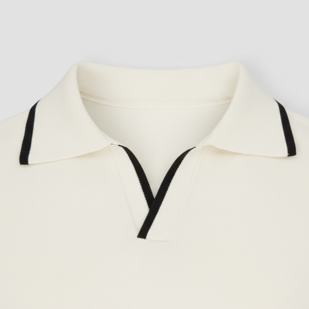 Men's Merino Wool Knit Polo Shirt Top