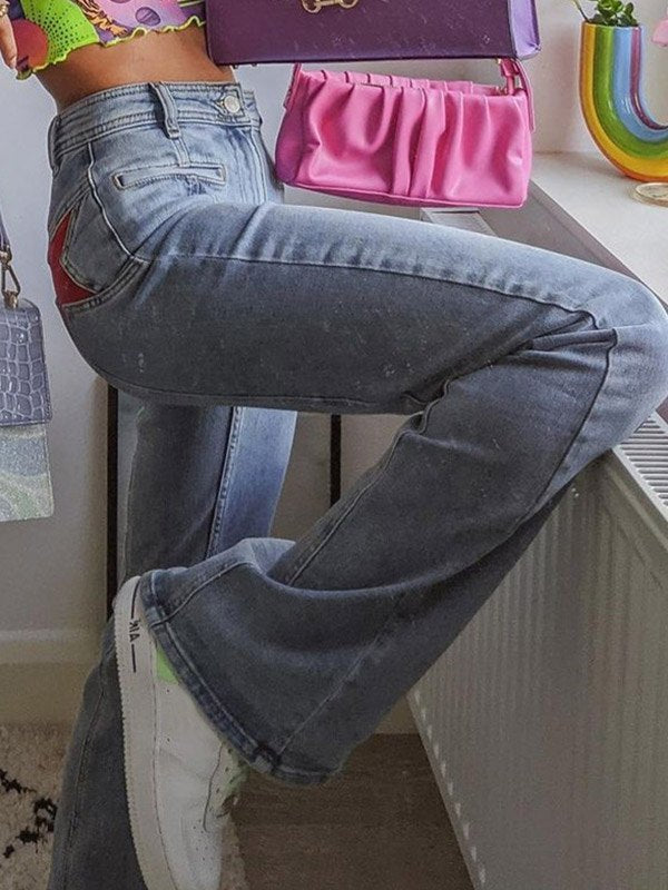 Star Patch Flare Jeans