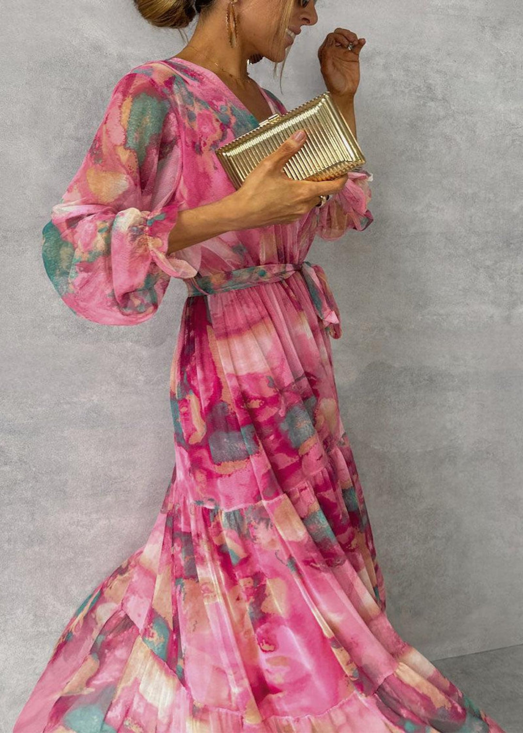 Floral Print Maxi Summer Dress | Long Sleeves