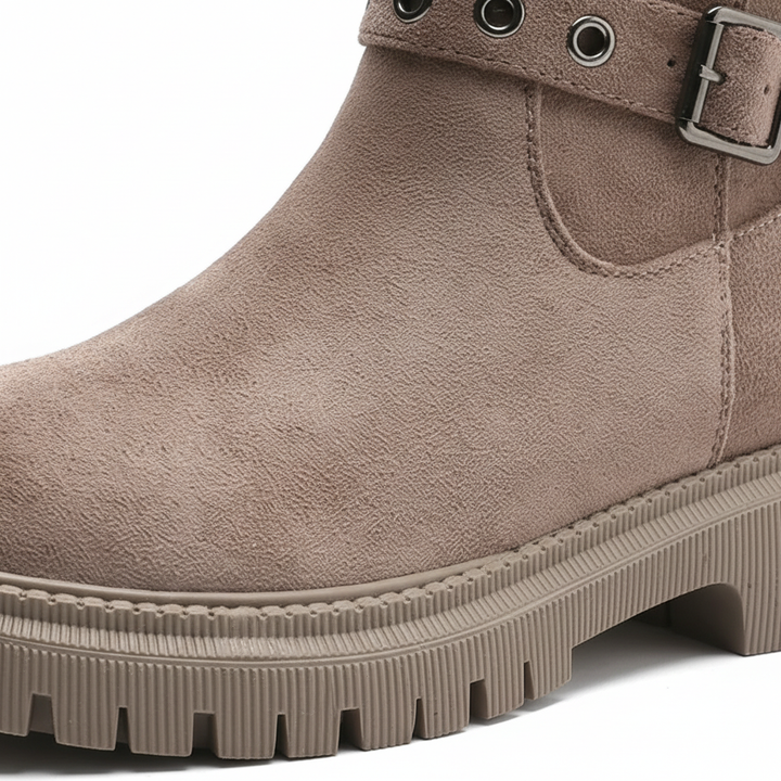 Women's Leather Ankle Boots Combat Shoes