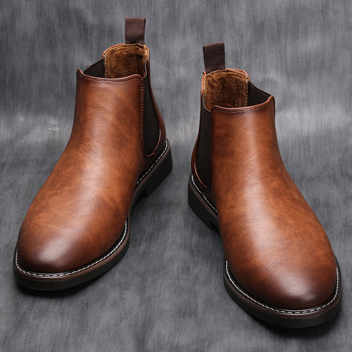 Men's Leather Ankle Chelsea Dress Boots