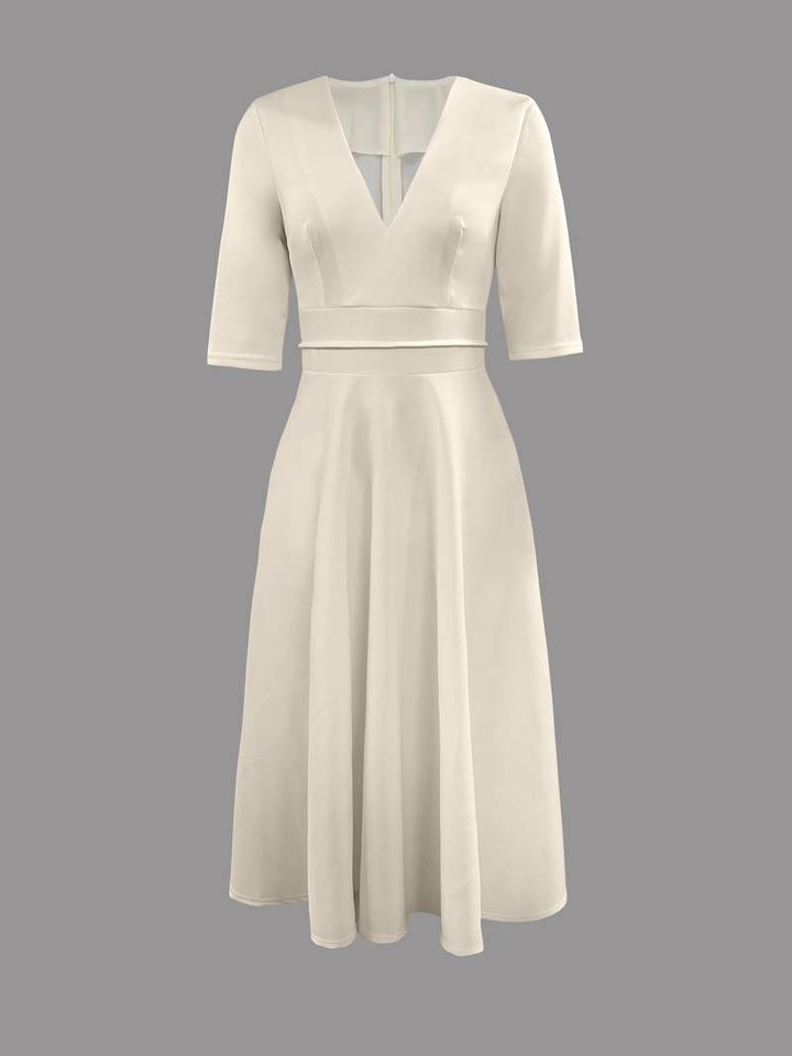 Isabelle | Women's Elegant Flared Wedding Guest Midi Dress