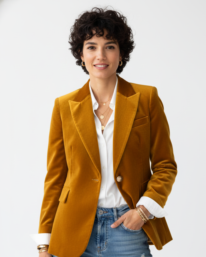 Victoria | Women's Fitted Velvet Blazer