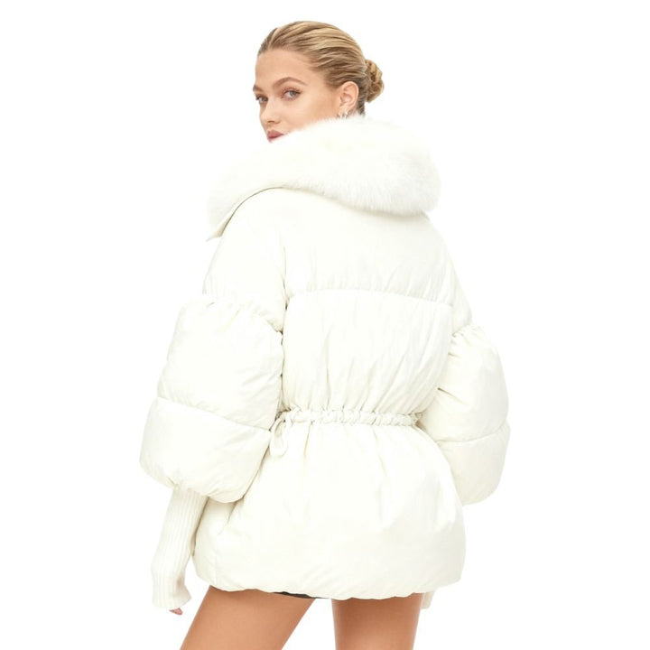 Banksia | Oversized Fox Fur Collar Down Puffer Coat