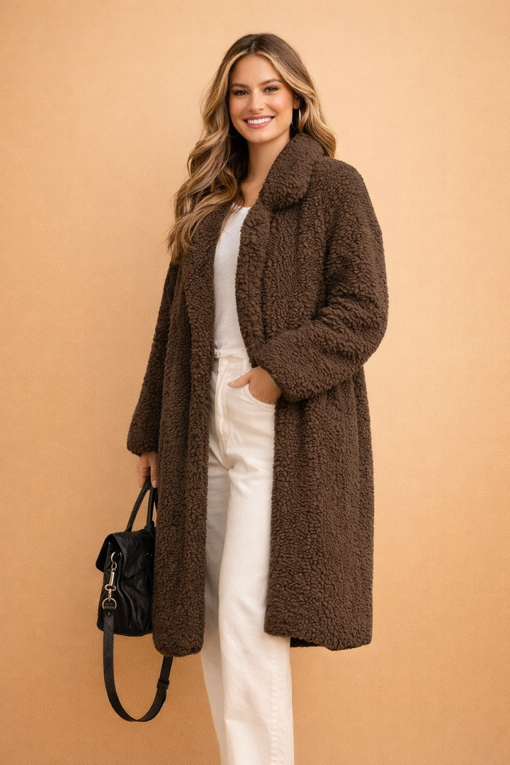 Relaxed Longline Minimalist Winter Coat for Women