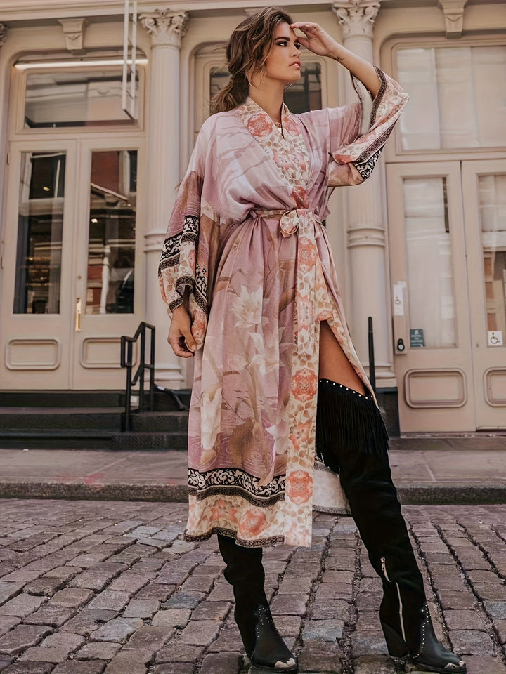 Lightweight Floral Print Kimono | Summer Dress