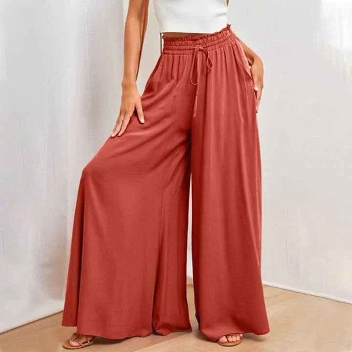 Addie | Stylish High Waisted Wide Leg Palazzo Trousers