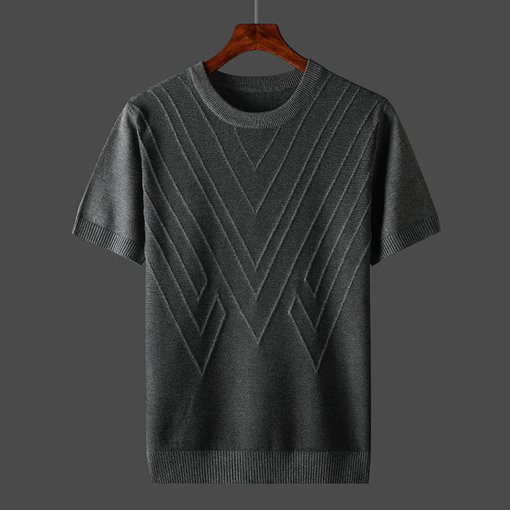 Men's Short Sleeve Knit Crew Neck Top