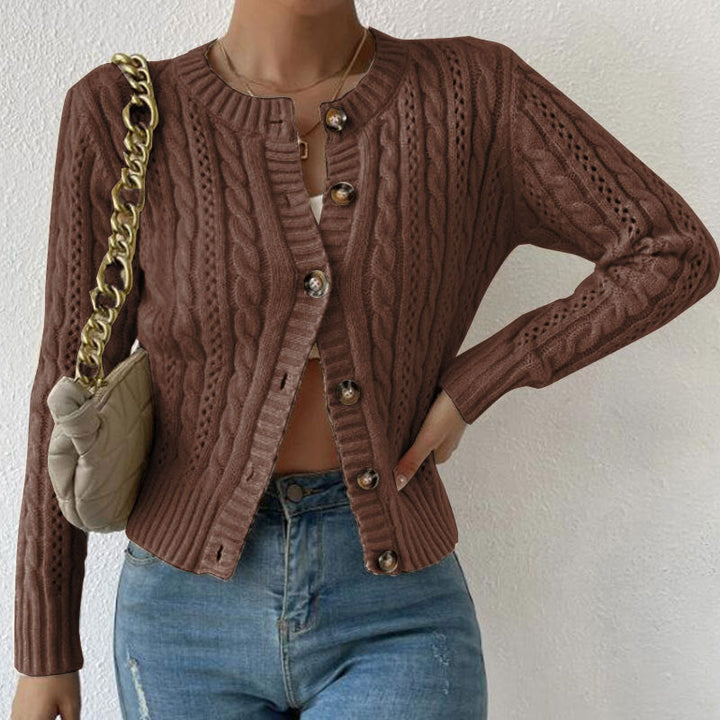 Eliza | Women's Cropped Cable Knit Cardigan