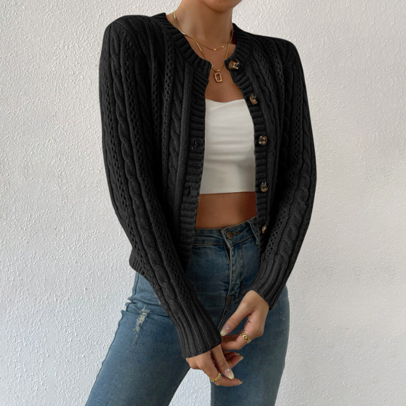 Christy | Women's Button-Front Cable Knit Cardigan