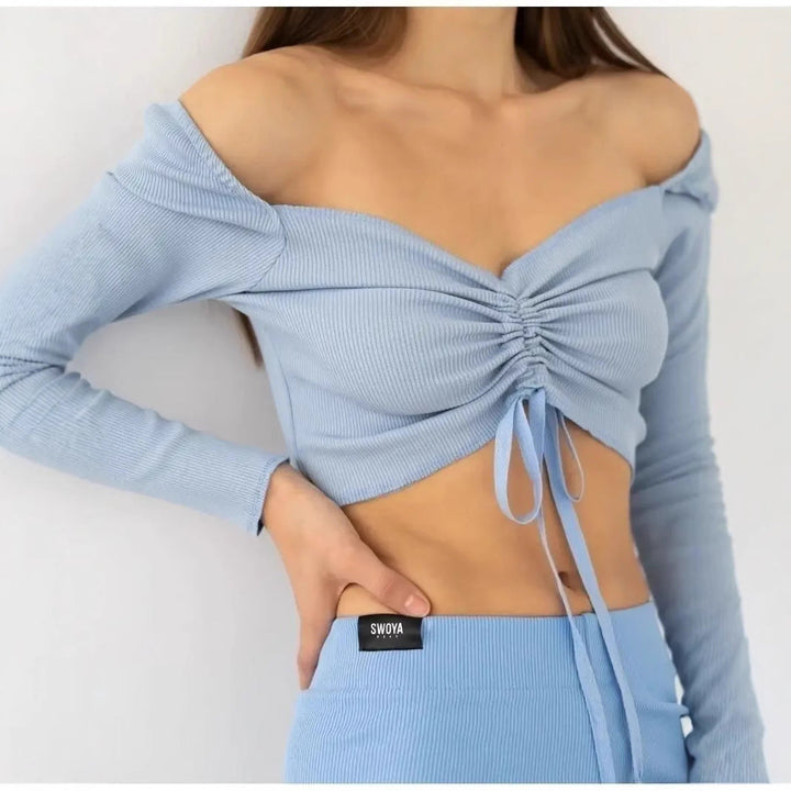 Kristen | Women's Ruched Front Long Sleeve Top