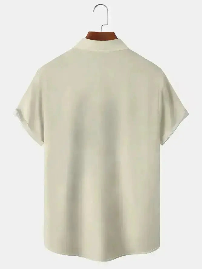 Men's Cotton Short Sleeve Bowling Shirt for Australian Summer