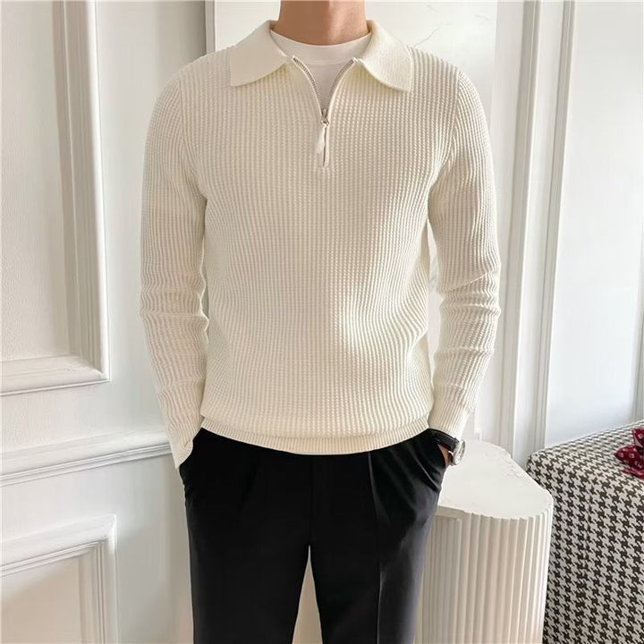 Hank | Men's Zip Up Polo Sweater