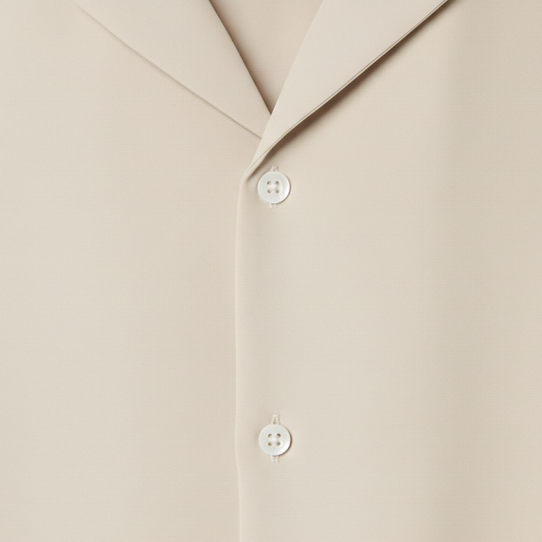 Men's Open Collar Long Sleeve Linen Shirt Relaxed Fit Lightweight
