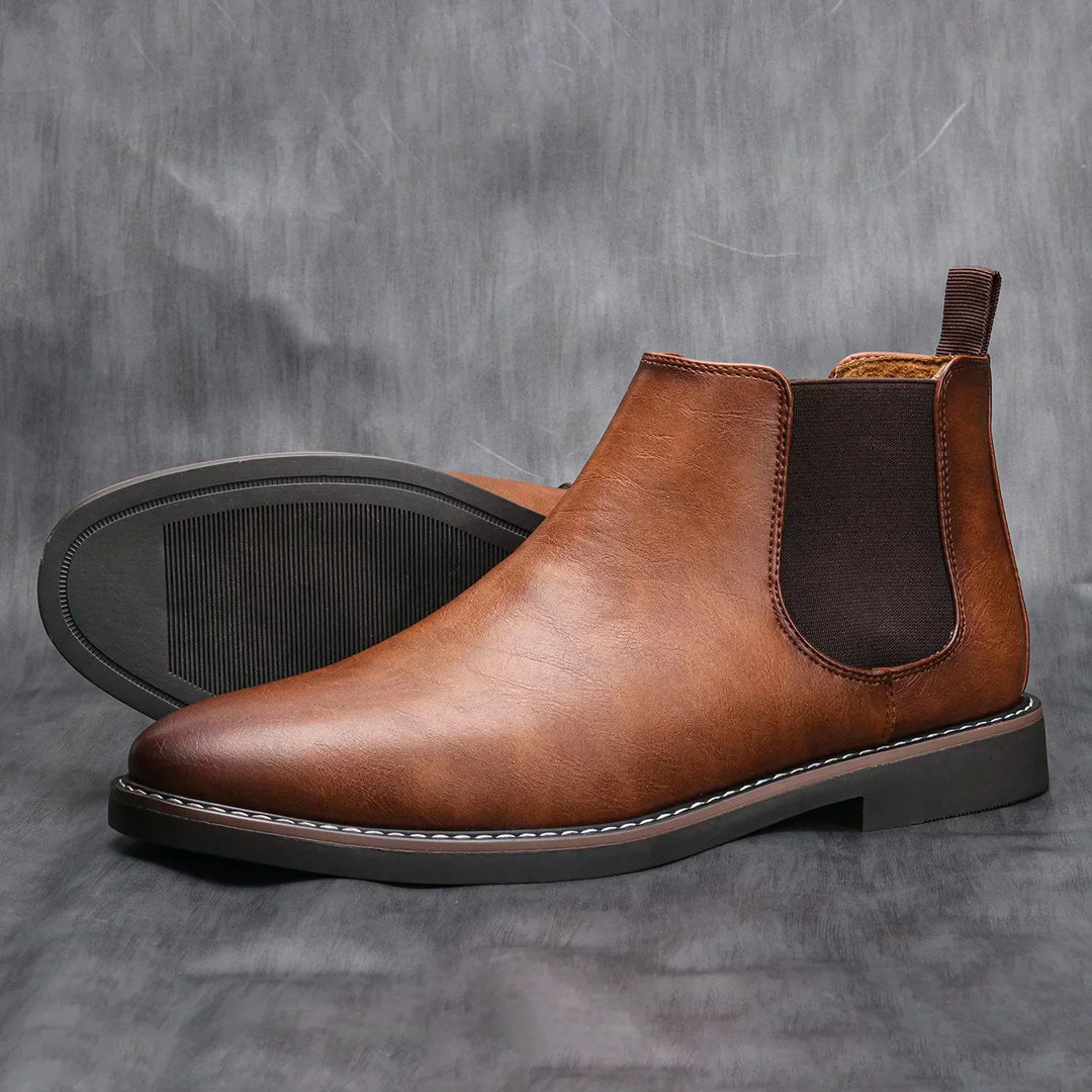 Men's Leather Ankle Chelsea Dress Boots