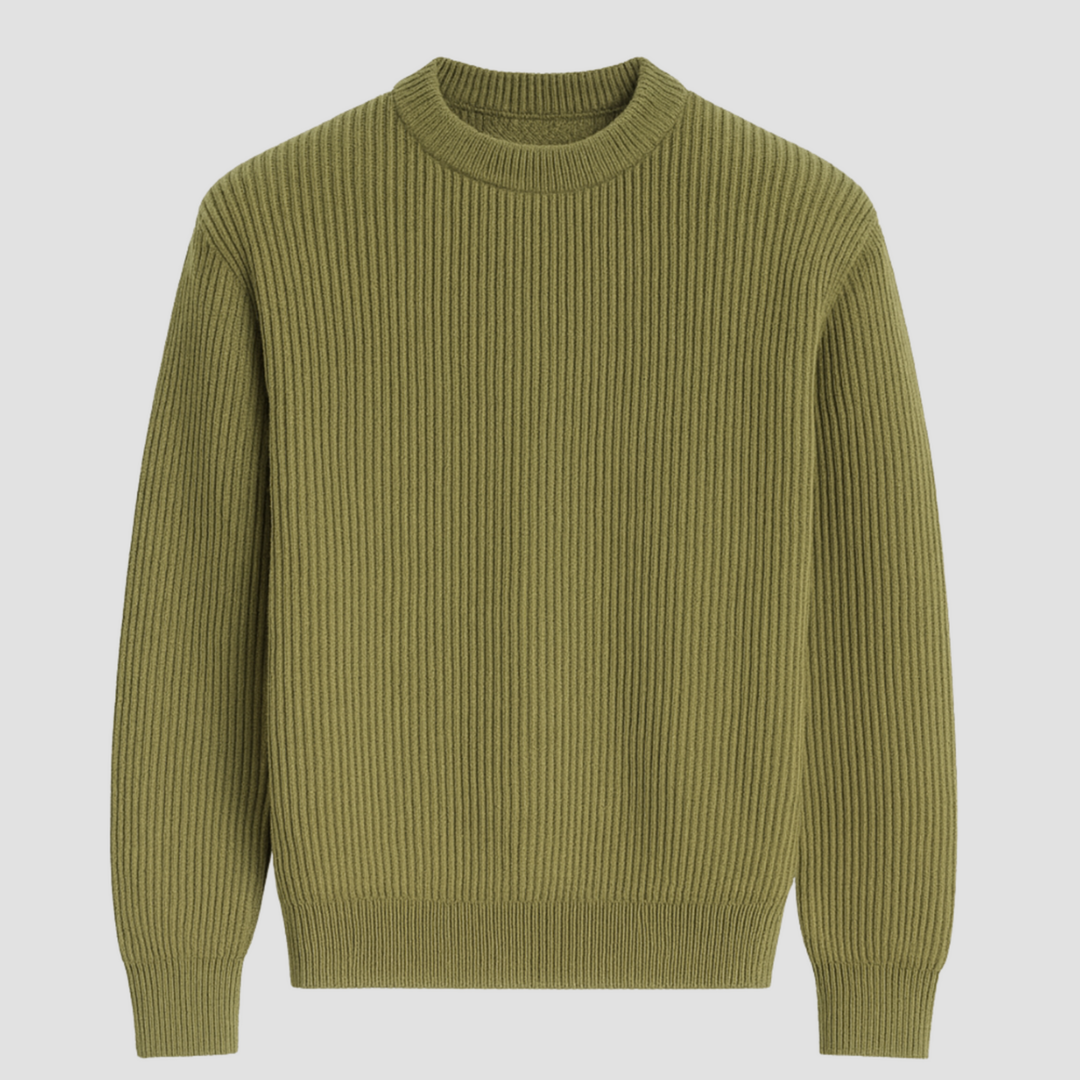 Men's Merino Wool Knit Jumper Crew Neck Sweater