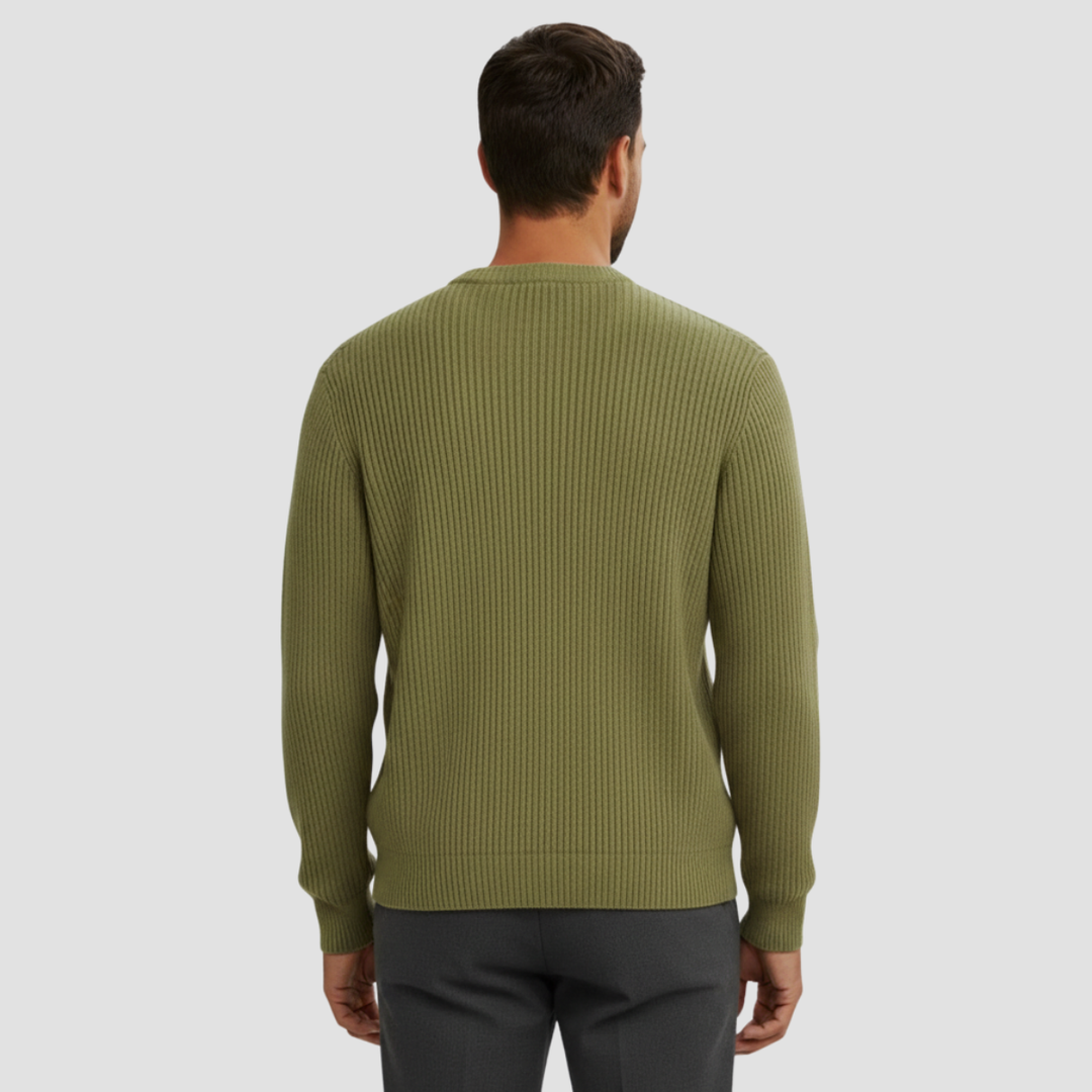 Men's Merino Wool Knit Crew Neck Jumper Sweater