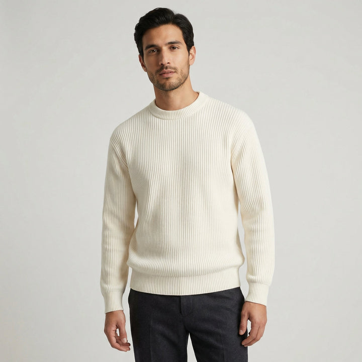 Men's Merino Wool Knit Crew Neck Jumper Sweater