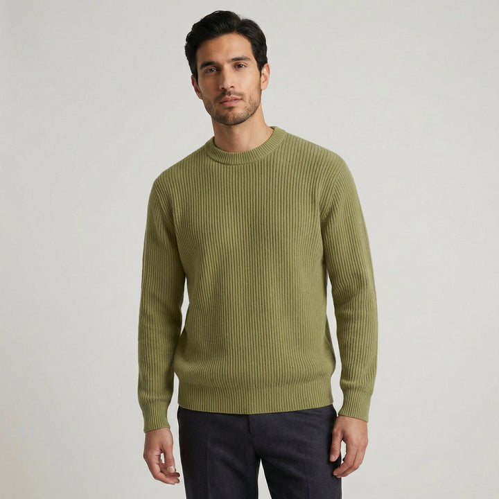 Men's Merino Wool Knit Crew Neck Jumper Sweater