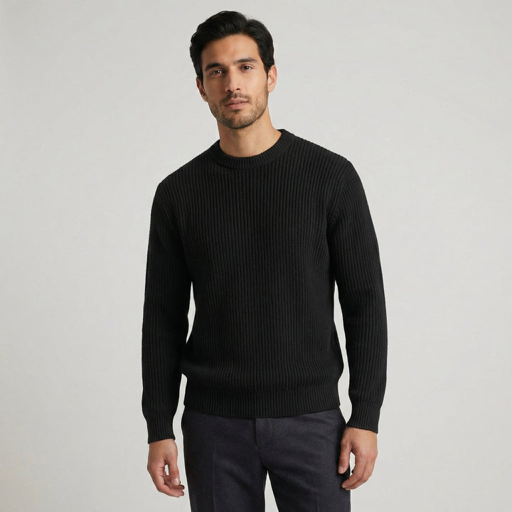 Men's Merino Wool Knit Jumper Crew Neck Sweater