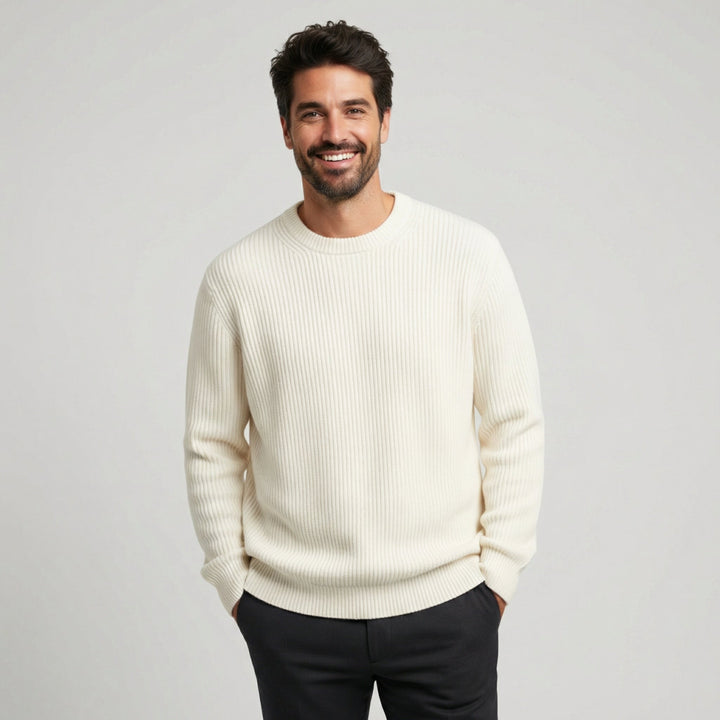 Men's Merino Wool Knit Crew Neck Jumper Sweater