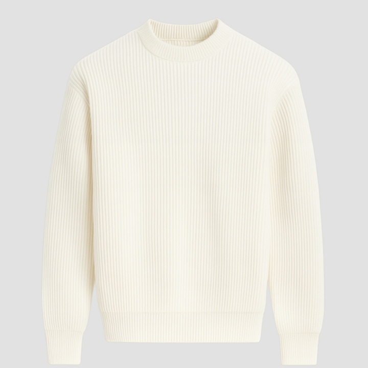 Men's Merino Wool Knit Jumper Crew Neck Sweater