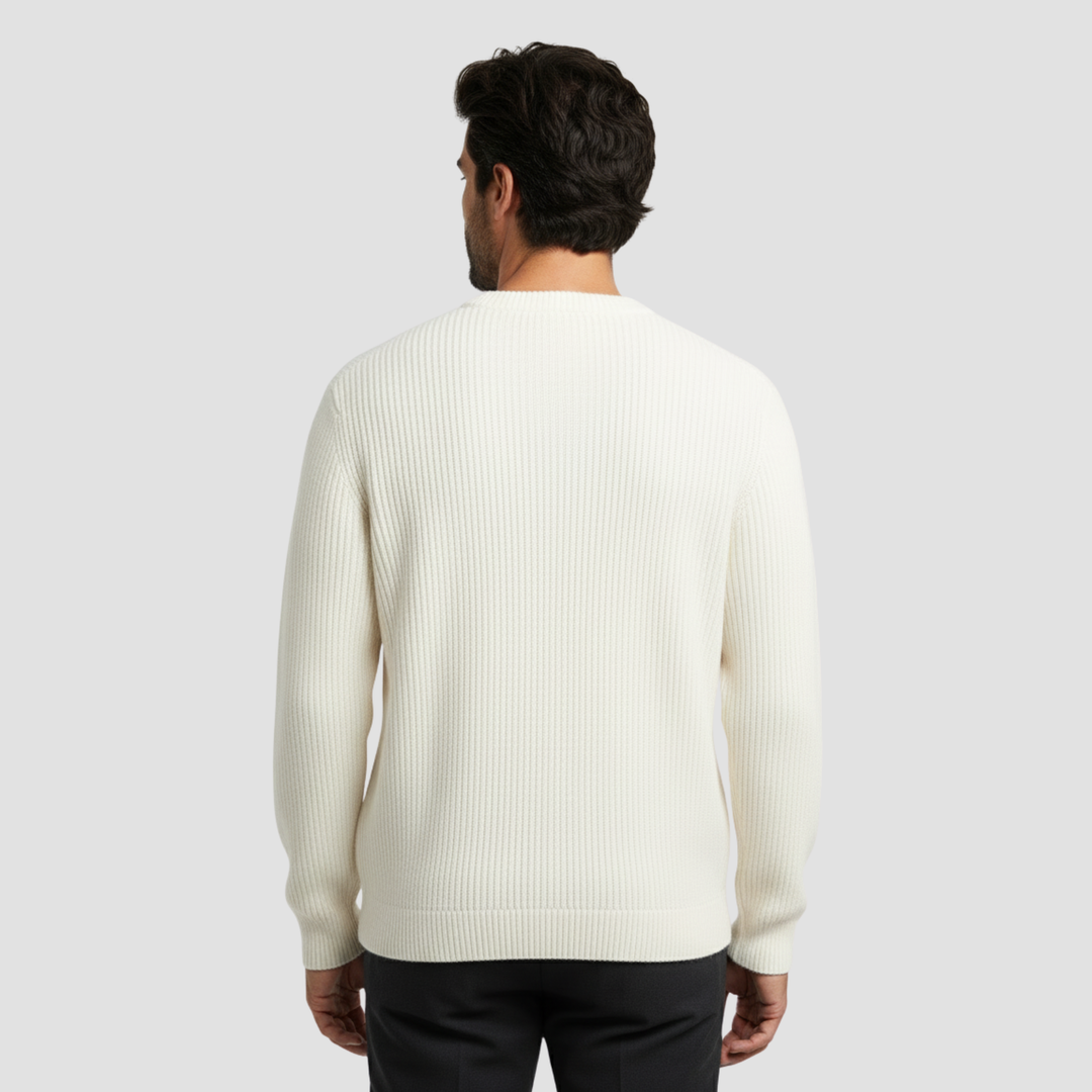 Men's Merino Wool Knit Crew Neck Jumper Sweater