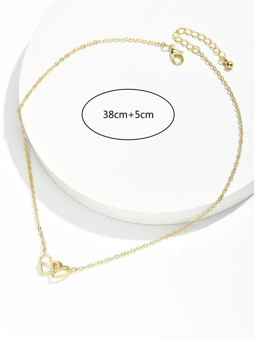 Women's Gold interlocking Heart Pendant Necklace
