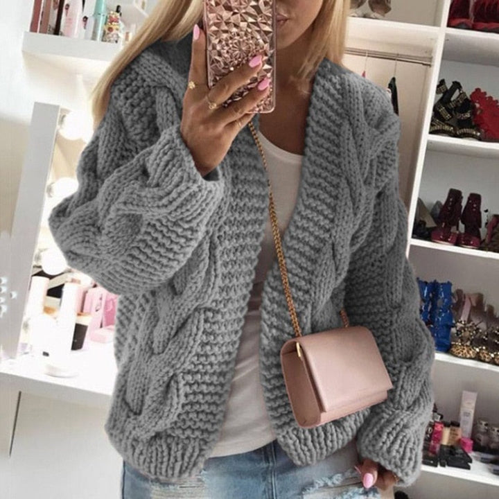 Amber | Oversize Open Chunky Knit Cardigan for Women