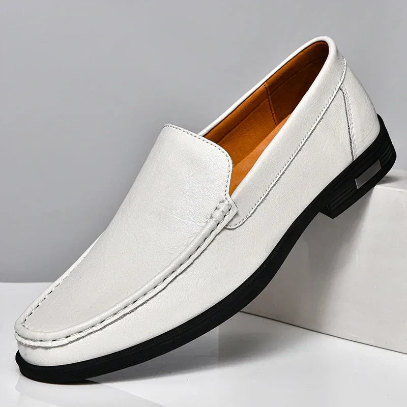 Men's Leather Slip-on Loafers Formal Shoes Office Wedding Moccasins