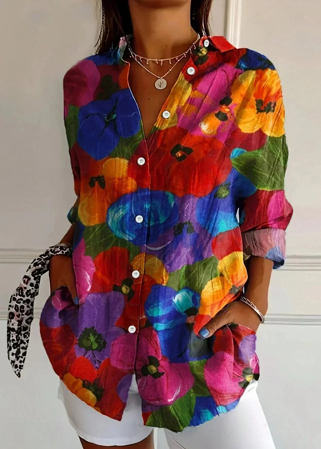Cotton Button Up Printed Blouse for Australian Summer Casual Wear