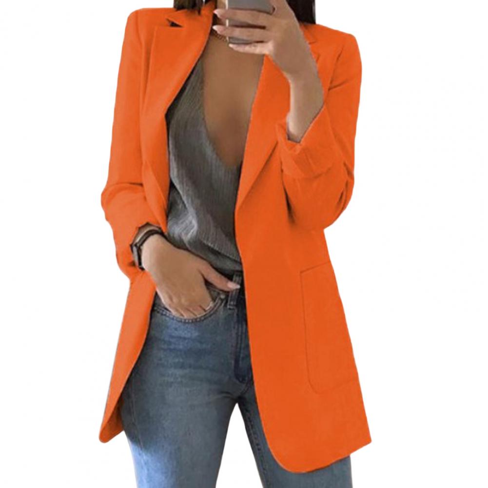 Women's Linen Blend Lightweight Open Front Blazer Jacket