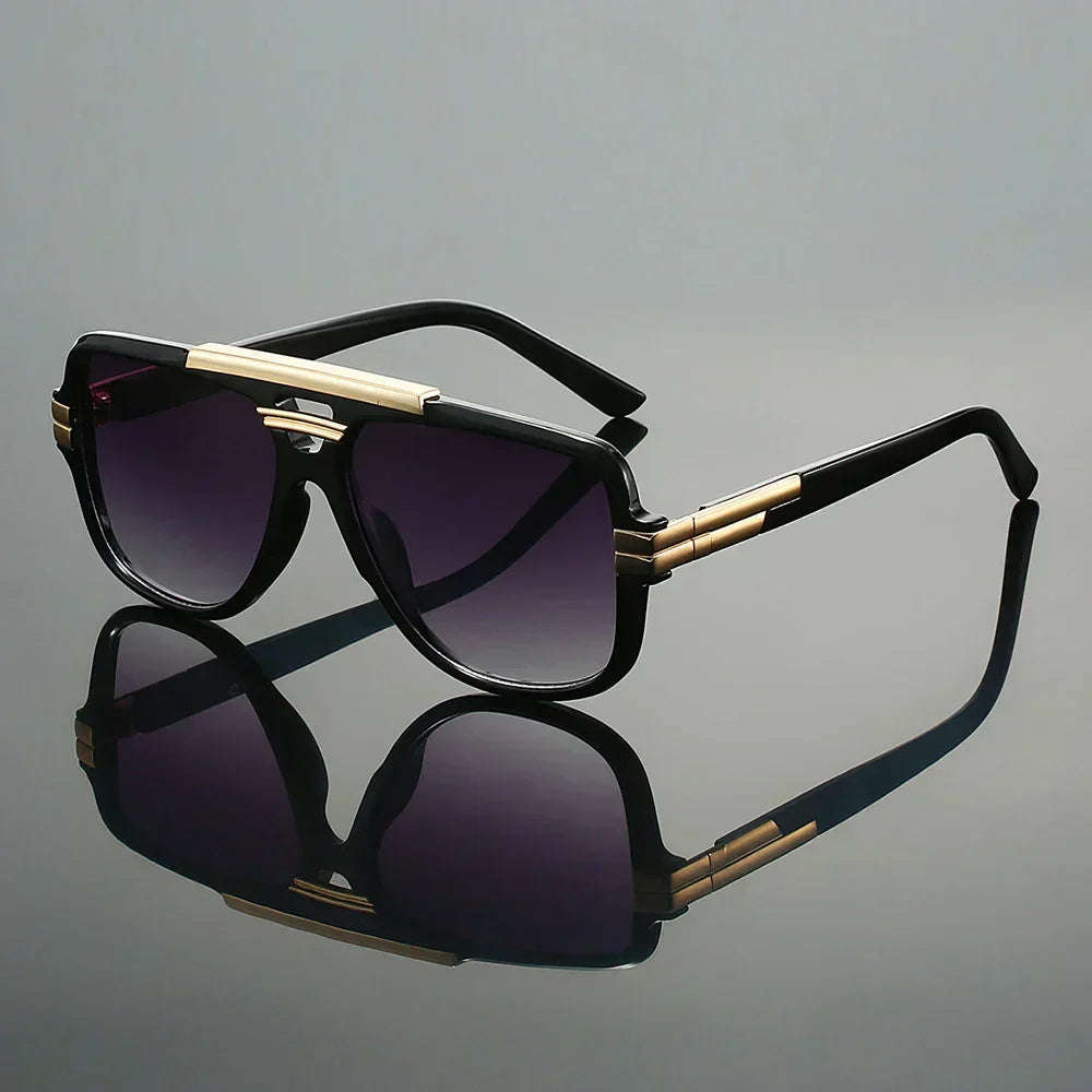 Unisex UV400 Retro Square Aviator Acetate Sunglasses