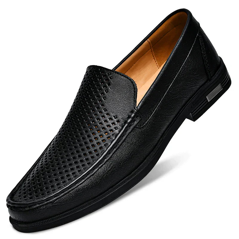 Men's Leather Slip-on Loafers Formal Shoes Office Wedding Moccasins