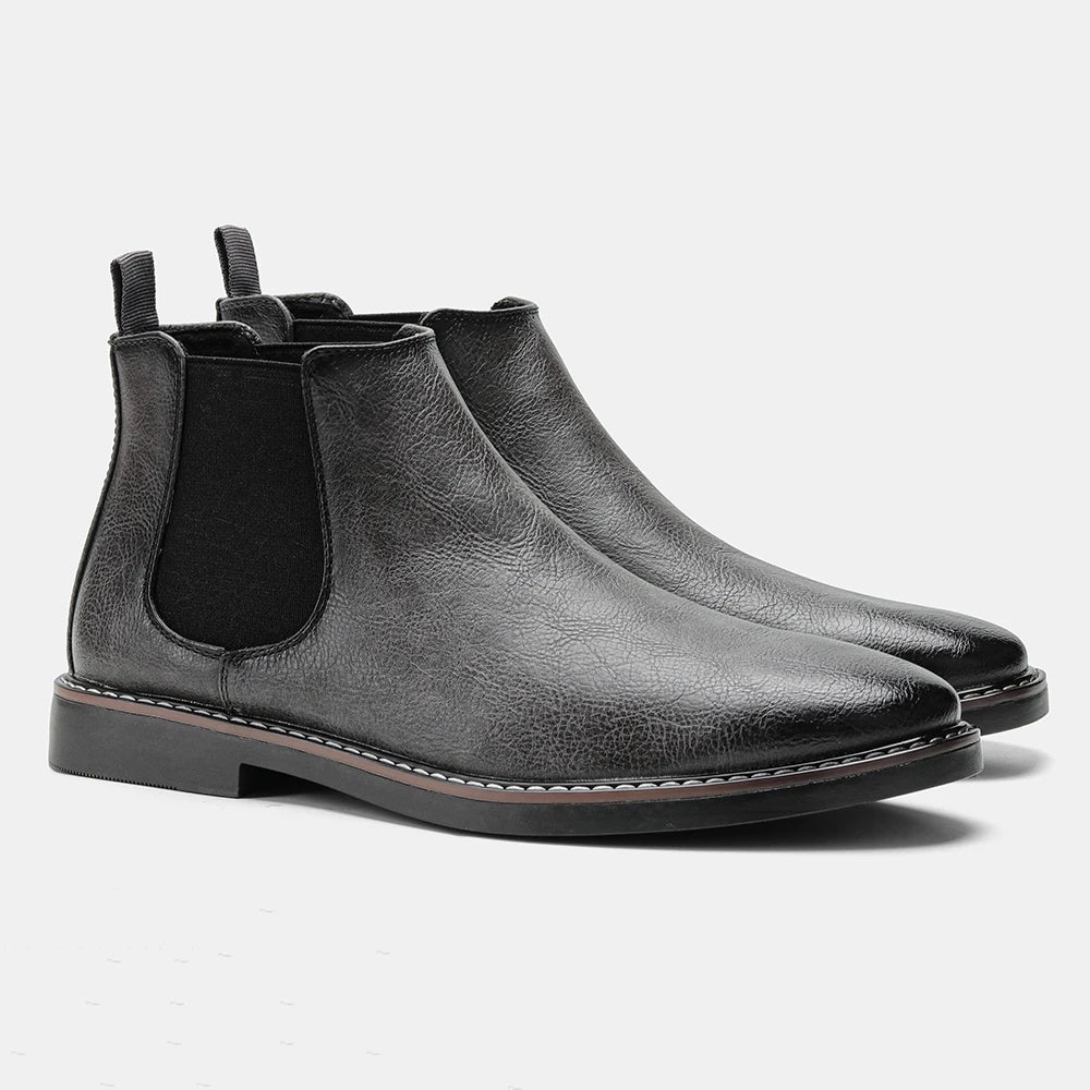 Men's Leather Ankle Chelsea Dress Boots