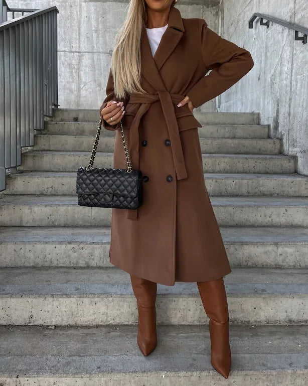 Rhonda | Women's Belted Double Breasted Overcoat