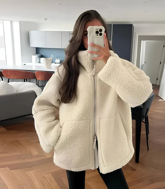Maureen | Women's Sherpa Zip-Up Coat