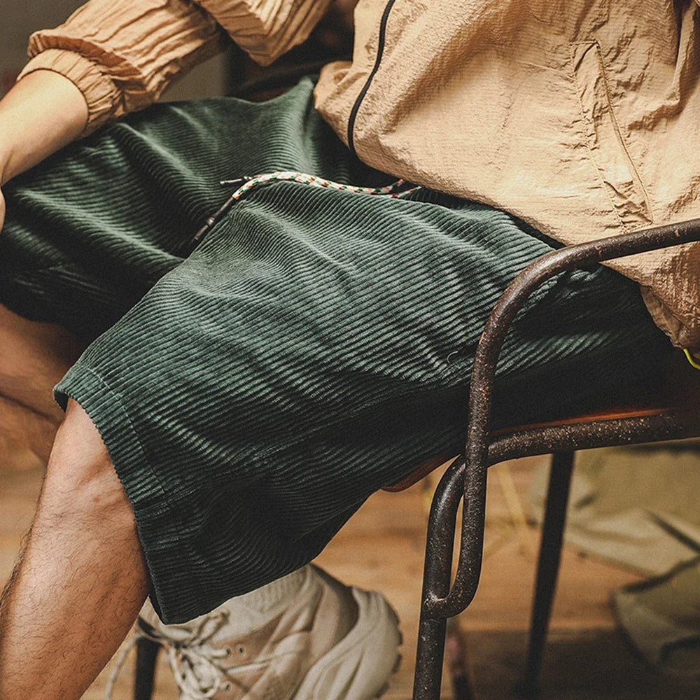 Men's Corduroy Shorts Casual Summer Chino Shorts