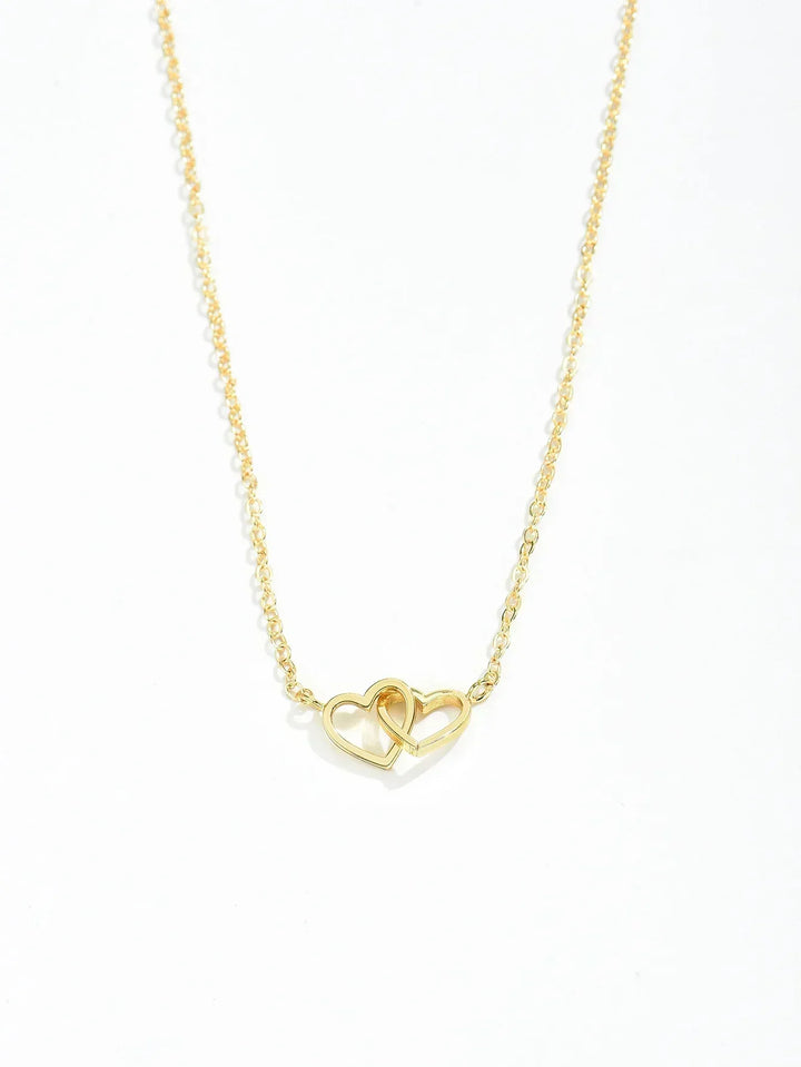 Women's Gold interlocking Heart Pendant Necklace