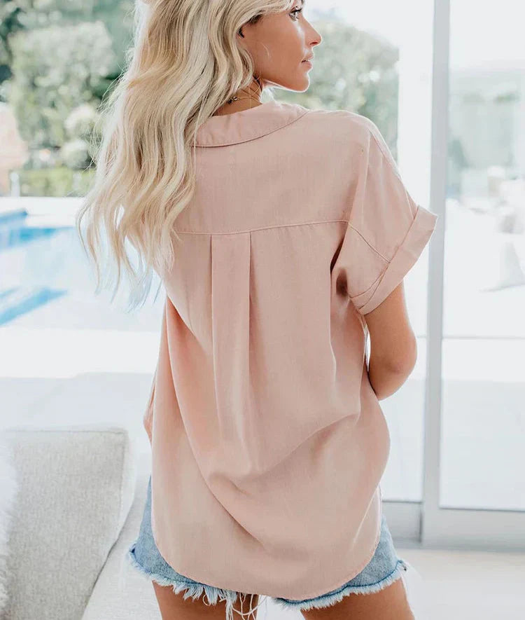 Jolene | Relaxed Lightweight Linen Button-Up Blouse