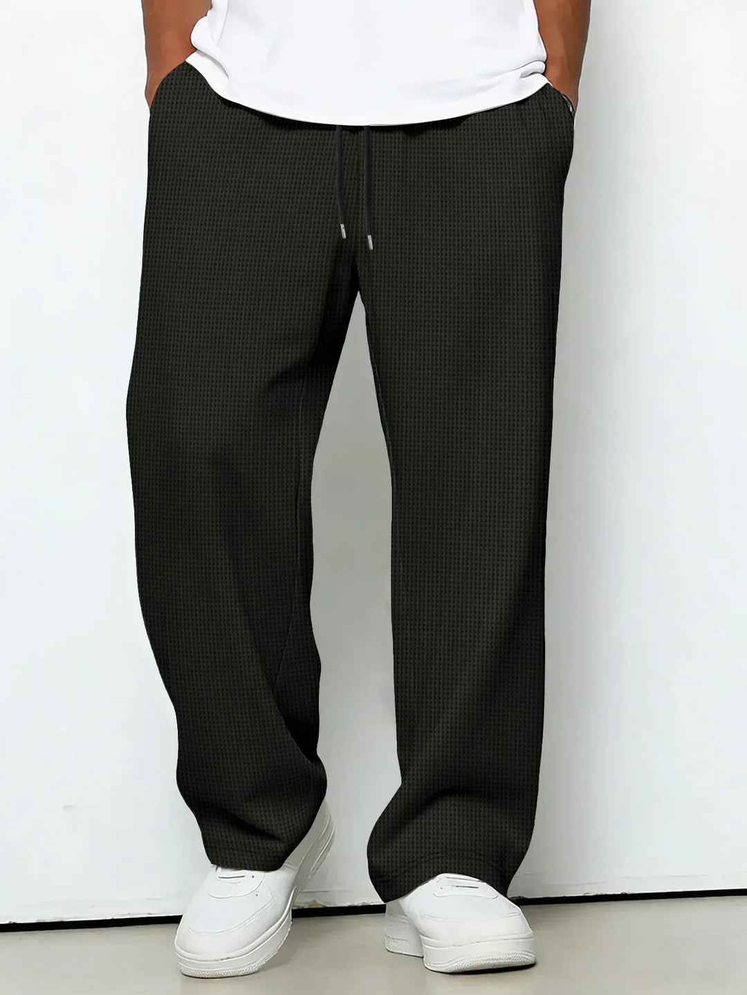 Men's Fleece Sweatpants Wide Leg Lounge Pants